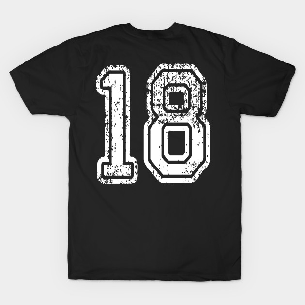 Number 18 Grungy in white by Sterling